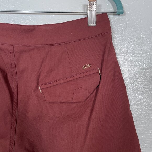 Stio Women 4 Maroon Red Coburn Shorts Stretch Quick Dry Granola Girl Crunchy - Picture 4 of 6